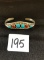 Sterling turquoise & coral cuff bracelet