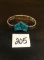 Sterling silver TL-53 Mexico turquoise hinged bracelet