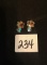 Sterling silver turquoise and brown stone clip on earrings