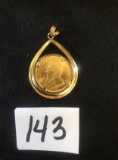 1982 1/4 Oz. Krugerrand South African Gold Coin with bezel