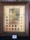 Lincoln Memorial Coinage penny collection, framed