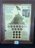 World War II Emergency Coinage Collection, framed