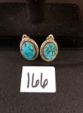 Sterling Silver and turquoise cuff links