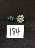 (2) R. Dishta Native American sterling silver & turquoise rings