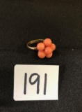 14K gold orange (pearl like) flower ring