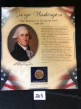 George Washington Presidential coin & commemorative stamps