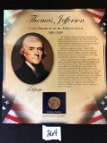 Thomas Jefferson Presidential coin & commemorative stamps
