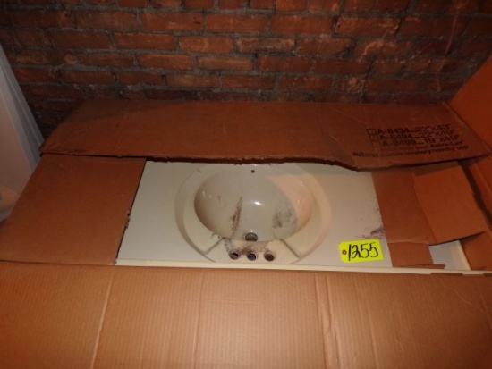 Artesian solid sink vanity top, 22" x 49"- cultured marble