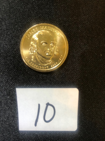 2007 "P" Presidential James Madison gold $1 coin