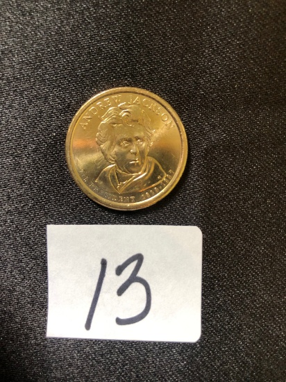 2008 "D" Presidential Andrew Jackson gold $1 coin