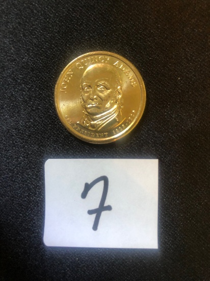 2008 "D" Presidential John Quincy Adams gold $1 coin