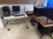 Approx. (6) student desks & rolling media cart (Math rm)