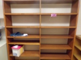 Double wood adj. shelving 6ft x 6.5ft (library)