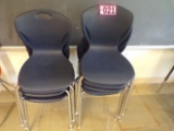 (8) Blue fan back student chairs (Rm 304)