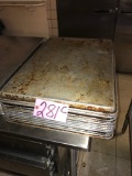 (12) Aluminum baking trays 26in x 18in  (kitchen)