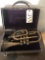 Antique brass cornet w/ case