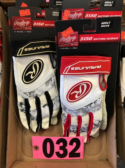 (5) Adult medium batting gloves, assrtd. colors