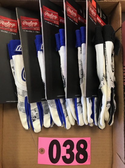 (5) Youth large batting gloves, assrtd. colors