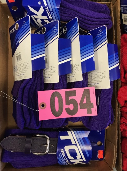 (6) Adult medium purple belt/socks combo