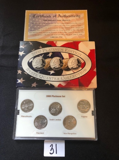 2000 Platinum Edition State Quarter Set w/ COA