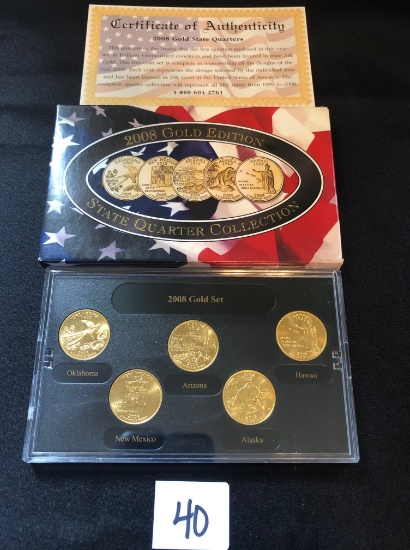 2008 Gold Edition State Quarter Set w/ COA