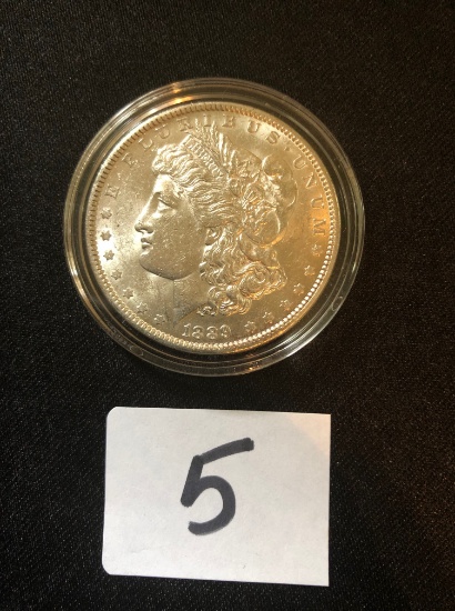 1889 Morgan silver dollar