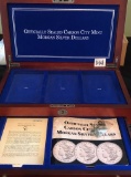 CC Mint Morgan Silver Dollar colelction box, marked 1882, 1883, & 1884