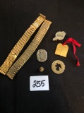 Watch bands, misc. coins & charms