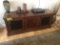 Cherry finished entertainment center w/ glass front doors  - NO SHIPPING NO