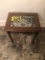 Wrought iron & wood small table  NO SHIPPING