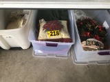 (3) Tubs of Christmas décor  NO SHIPPING