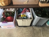 (3) Tubs of Christmas décor  NO SHIPPING