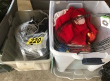 (2) Tubs of Christmas décor  NO SHIPPING