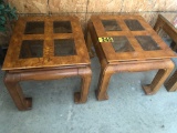(2) Glass top end tables  NO SHIPPING