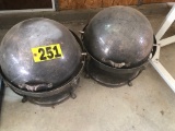 (2) Metal decorative yard globes  NO SHIPPING