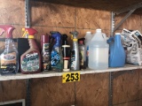 Contents of shelf: auto cleaners, washer fluid, etc  NO SHIPPING
