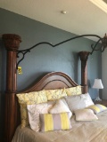 King size 4 poster complete bed w/ bedding  - NO SHIPPING NO SHIPPING