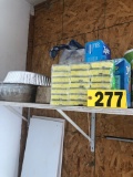 Foil pans, cleaning supplies (on top shelf)  NO SHIPPING