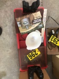 Plastic caddy & contents, burger press  NO SHIPPING