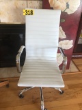 White leather office chair  NO SHIPPING