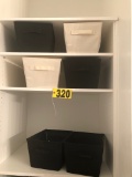 Set of 6 black & white storage bins  NO SHIPPING