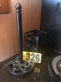 Ornate metal paper towel & condiment holder  NO SHIPPING