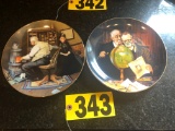 (2) Norman Rockwell plates  NO SHIPPING