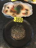 Wood & porcelain serving platters  NO SHIPPING