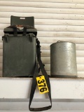 Hunting seat & galvanized jug  NO SHIPPING