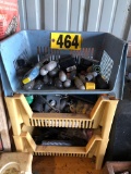 Plastic bins & contents of hand tools, nut drivers, hardware  NO SHIPPING