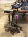 Work stands, log chain, & (2) squares  NO SHIPPING