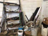 Contents of corner: scrap metal, steel, aluminum, shop shelving  NO SHIPPIN