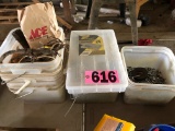 (4) Plastic tubs of assorted hardware  NO SHIPPING