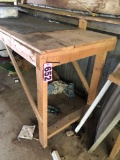 Wood work table: approx. 11'L x 29
